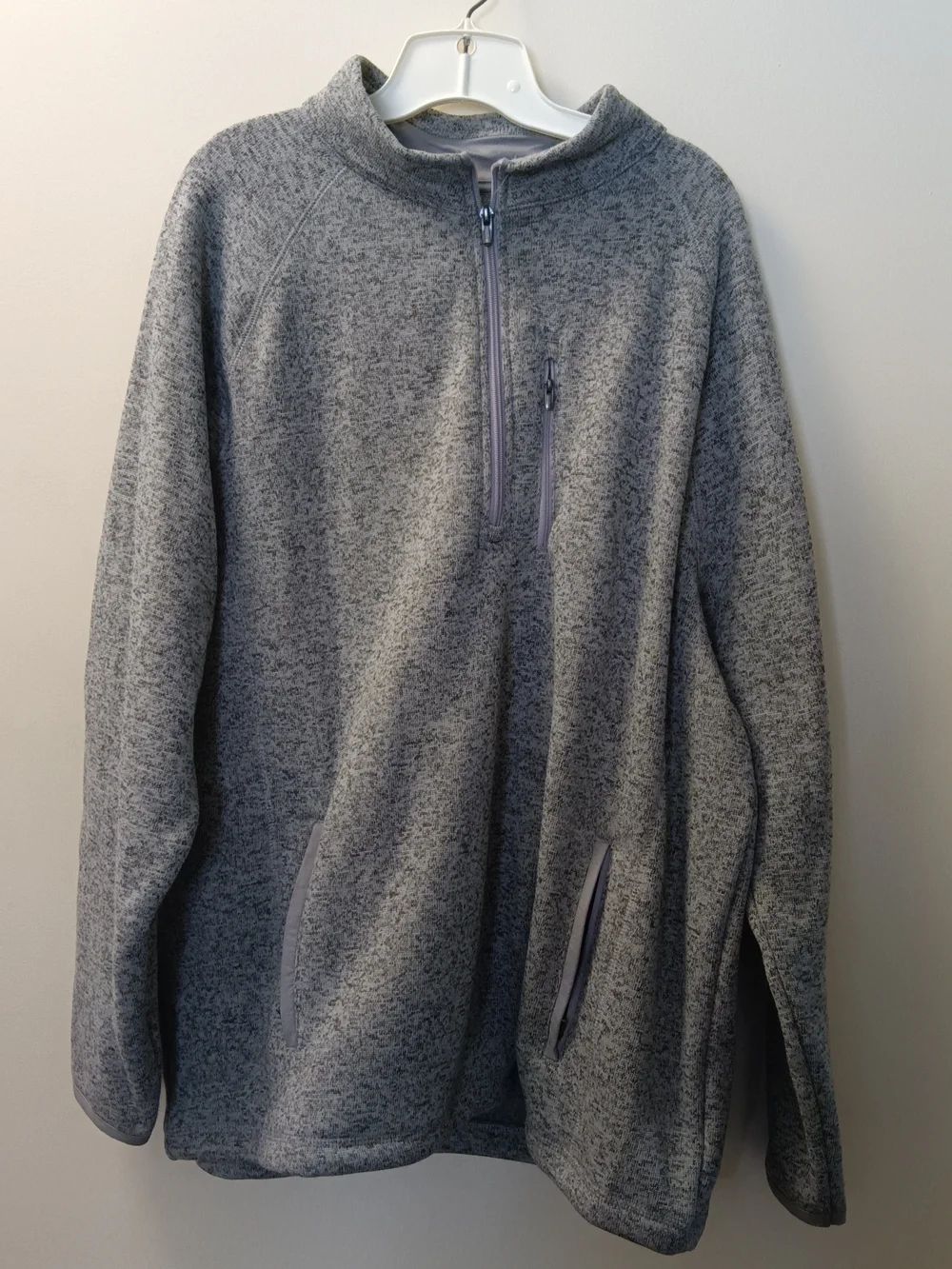 George Men's Light Gray Quarter-Zip Fleece Pullover
